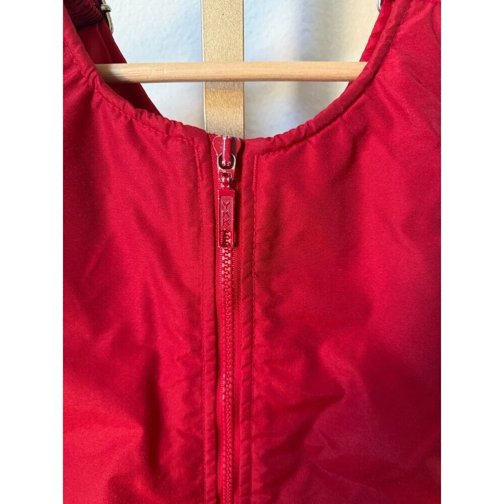 Vintage Lands End Red Snow Pants Bib Overalls Unisex Size 5/6 Adjustable Winter